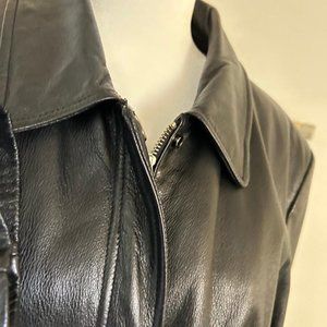 Black Leather Coat/Jacket XL